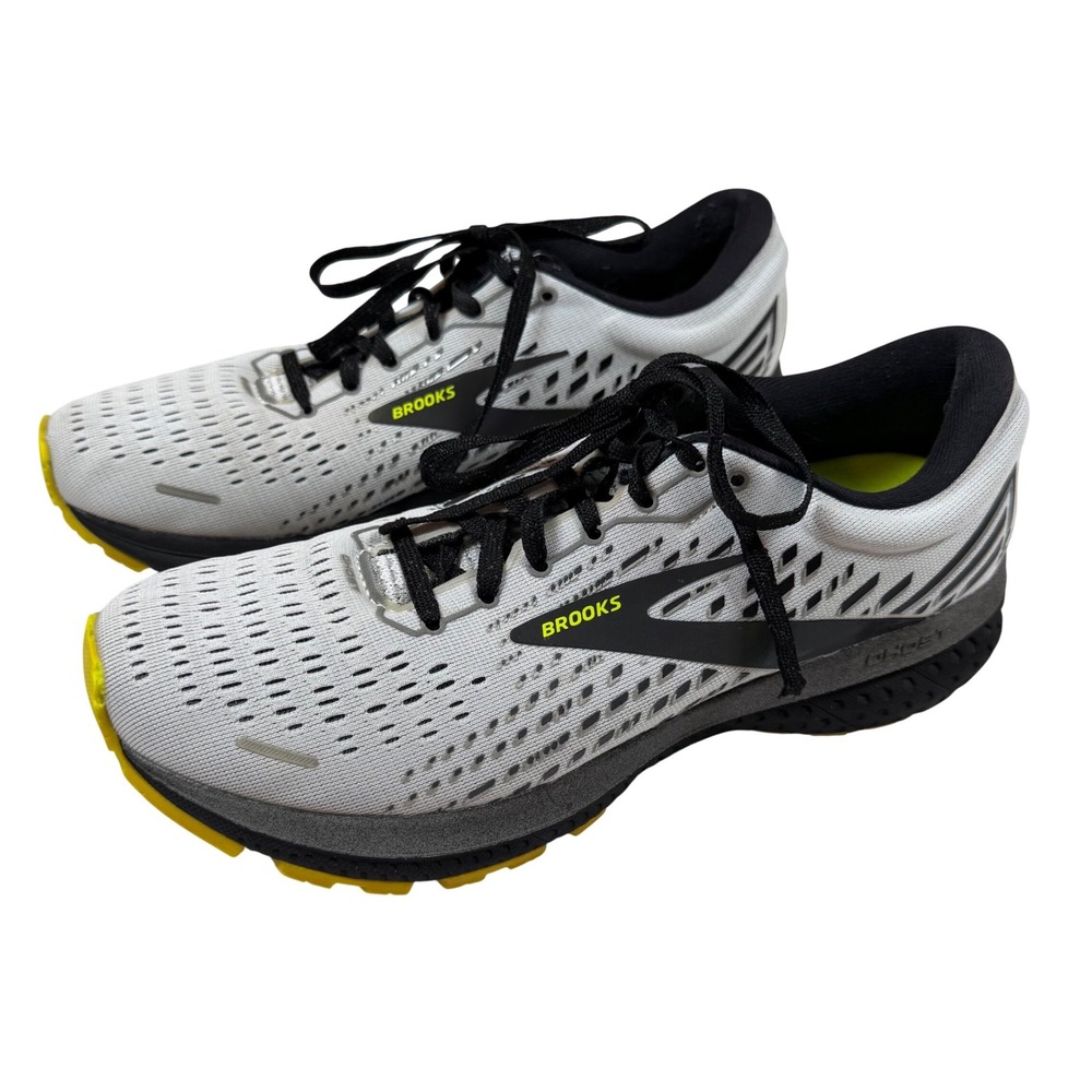 Brooks Ghost 13 Womens Running Shoes White Black Nightlife 1203381B129 Size 9